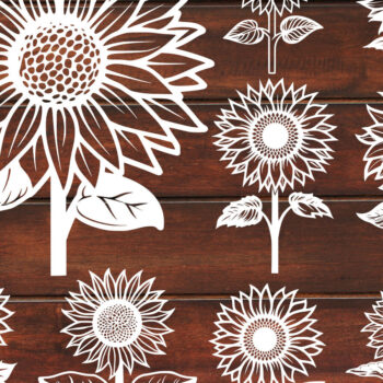 Intra απο ξύλο plywood 3mm-4mm πάχος – Papercut Sunflower DXF Δίασταση 20x20 cm INTRAFABR-125440681 - Image 3