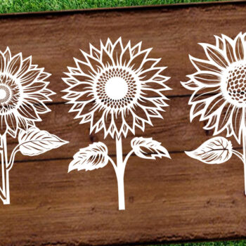 Intra απο ξύλο plywood 3mm-4mm πάχος – Papercut Sunflower DXF Δίασταση 20x20 cm INTRAFABR-125440681 - Image 4