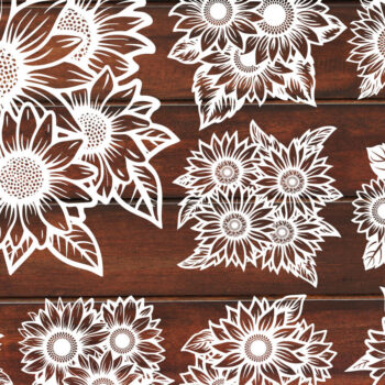 Intra απο ξύλο plywood 3mm-4mm πάχος – Papercut Sunflower DXF Δίασταση  20x20 cm INTRAFABR-125440683 - Image 3