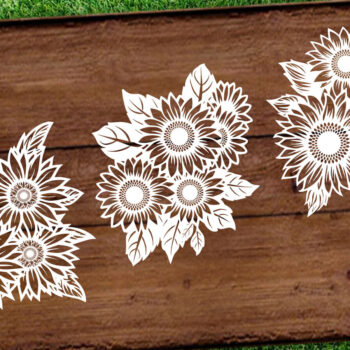 Intra απο ξύλο plywood 3mm-4mm πάχος – Papercut Sunflower DXF Δίασταση  20x20 cm INTRAFABR-125440683 - Image 4