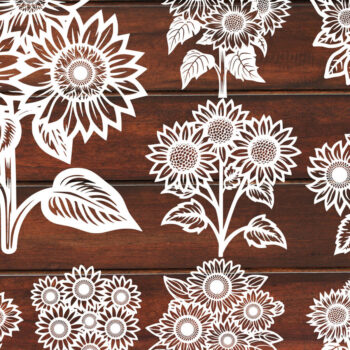 Intra απο ξύλο plywood 3mm-4mm πάχος – Papercut Sunflower DXF Δίασταση 20x20 cm INTRAFABR-125440688 - Image 3
