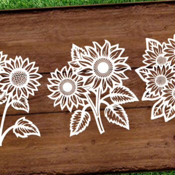 Intra απο ξύλο plywood 3mm-4mm πάχος – Papercut Sunflower DXF Δίασταση 20x20 cm INTRAFABR-125440688 - Image 4