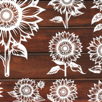 Intra απο ξύλο plywood 3mm-4mm πάχος – Papercut Sunflower DXF Δίασταση  20x20 cm INTRAFABR-125440798 - Image 3