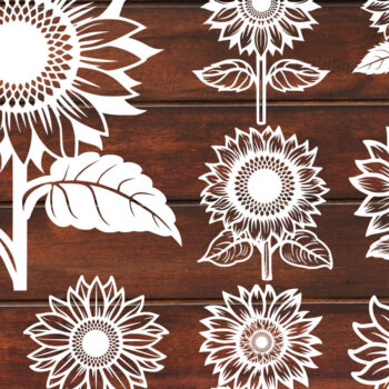Intra απο ξύλο plywood 3mm-4mm πάχος – Papercut Sunflower DXF Δίασταση 20x20 cm INTRAFABR-125440800 - Image 3