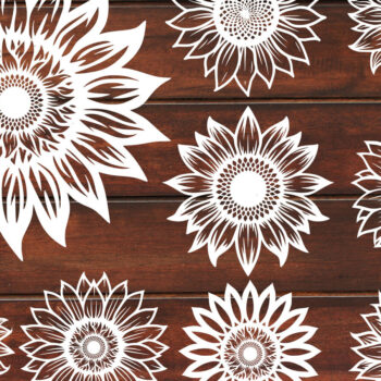 Intra απο ξύλο plywood 3mm-4mm πάχος – Papercut Sunflower DXF Δίασταση  20x20 cm INTRAFABR-125440805 - Image 3