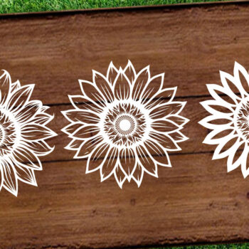 Intra απο ξύλο plywood 3mm-4mm πάχος – Papercut Sunflower DXF Δίασταση  20x20 cm INTRAFABR-125440805 - Image 4