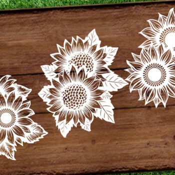 Intra απο ξύλο plywood 3mm-4mm πάχος – Papercut Sunflower DXF Δίασταση  20x20 cm INTRAFABR-125440534 - Image 4