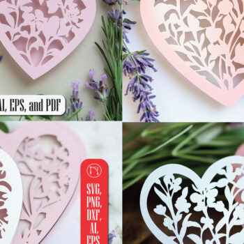 Intra απο ξύλο plywood 3mm-4mm πάχος – Πακέτο Papercut Valentine Heart Δίασταση 20x20 cm INTRAFABR-112208356 - Image 1