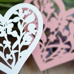 Intra απο ξύλο plywood 3mm-4mm πάχος – Papercut Valentine Heart Δίασταση  20x20 cm INTRAFABR-112207557