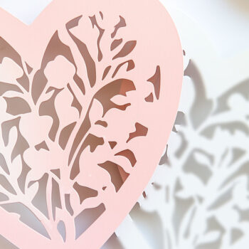 Intra απο ξύλο plywood 3mm-4mm πάχος – Papercut Valentine Heart Δίασταση 20x20 cm INTRAFABR-112208150 - Image 1