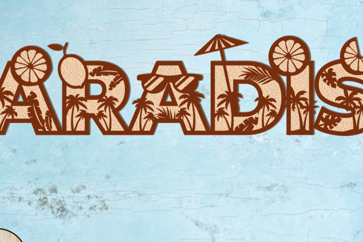 Intra απο ξύλο plywood 3mm-4mm πάχος – Διακόσμηση πάνελ τοίχου Paradise Δίασταση  40x30 cm INTRAFABR-103195644