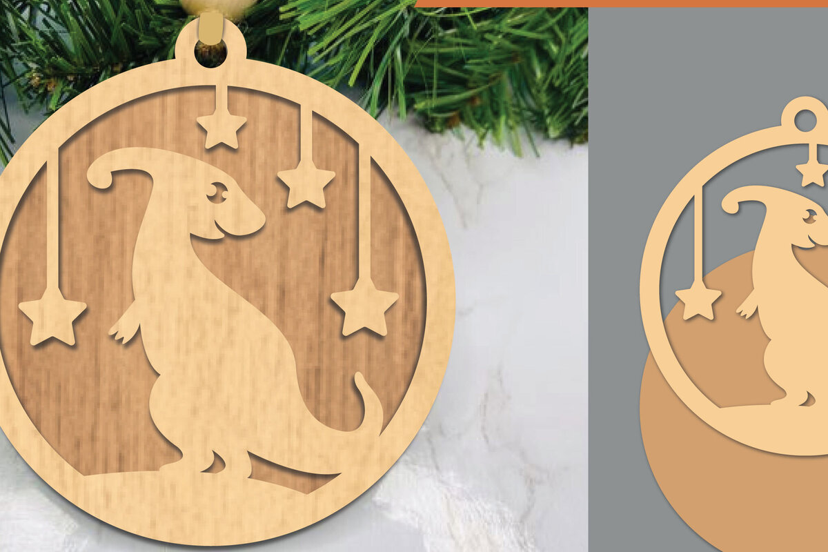 Intra απο ξύλο plywood 3mm-4mm πάχος – Στολίδι Parasaurolophus Δίασταση  20x20 cm INTRAFABR-106021225