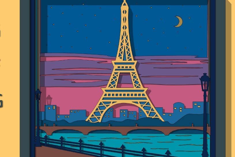 Intra απο ξύλο plywood 3mm-4mm πάχος – Paris Shadow Box Layered Cardstock Δίασταση  20x20 cm INTRAFABR-56416450