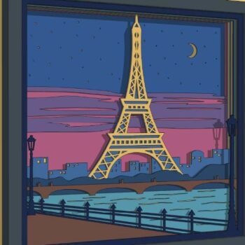 Intra απο ξύλο plywood 3mm-4mm πάχος – Paris Shadow Box Layered Cardstock Δίασταση  20x20 cm INTRAFABR-56416450 - Image 2