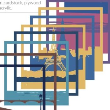 Intra απο ξύλο plywood 3mm-4mm πάχος – Paris Shadow Box Layered Cardstock Δίασταση  20x20 cm INTRAFABR-56416450 - Image 3