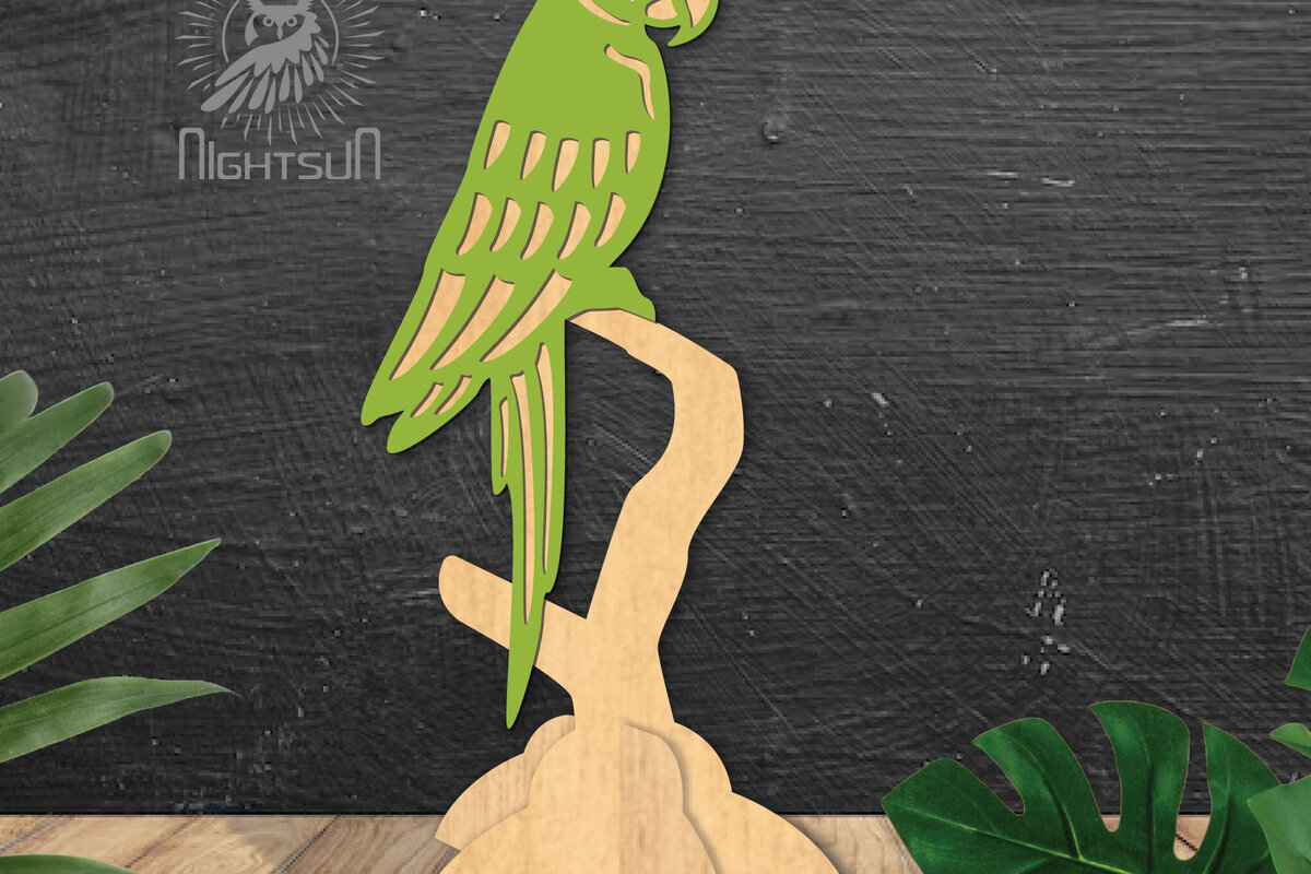 Intra απο ξύλο plywood 3mm-4mm πάχος – Parrot Διακόσμηση σπιτιού 1 Δίασταση  20x20 cm INTRAFABR-112551332