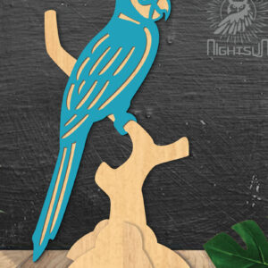 Intra απο ξύλο plywood 3mm-4mm πάχος – Parrot Διακόσμηση σπιτιού 2 Δίασταση  20x20 cm INTRAFABR-112551382