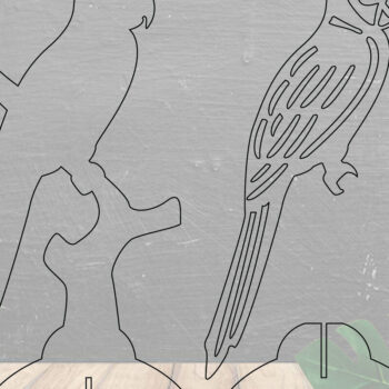 Intra απο ξύλο plywood 3mm-4mm πάχος – Parrot Διακόσμηση σπιτιού 2 Δίασταση  20x20 cm INTRAFABR-112551382 - Image 2