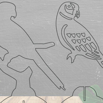 Intra απο ξύλο plywood 3mm-4mm πάχος – Parrot Διακόσμηση σπιτιού 3 Δίασταση  20x20 cm INTRAFABR-112551396 - Image 2