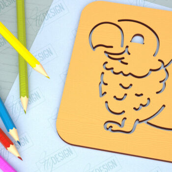 Intra απο ξύλο plywood 3mm-4mm πάχος – Parrot Tracing Board | Πρότυπο σχεδίασης Δίασταση  20x20 cm INTRAFABR-98131576 - Image 1