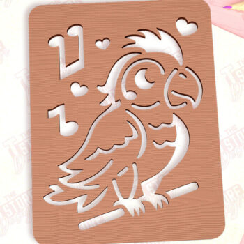 Intra απο ξύλο plywood 3mm-4mm πάχος – Parrot Tracing Board | Πρότυπο σχεδίασης Δίασταση  20x20 cm INTRAFABR-98121503 - Image 1