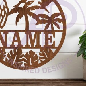 Intra απο ξύλο plywood 3mm-4mm πάχος – Parrot Tropical Theme Sign name Δίασταση  40x30 cm INTRAFABR-93657401
