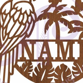 Intra απο ξύλο plywood 3mm-4mm πάχος – Parrot Tropical Theme Sign name Δίασταση  40x30 cm INTRAFABR-93657401 - Image 3