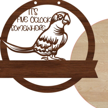 Intra απο ξύλο plywood 3mm-4mm πάχος – Σημάδι καλωσορίσματος παπαγάλου και κενό Δίασταση  20x20 cm INTRAFABR-14177627 - Image 3