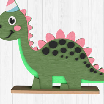 Intra απο ξύλο plywood 3mm-4mm πάχος – Party Dinosaur Birthday Design Δίασταση  40x30 cm INTRAFABR-111001702 - Image 1