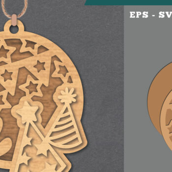 Intra απο ξύλο plywood 3mm-4mm πάχος – Στολίδι με κομμένο λέιζερ για πάρτι Δίασταση  20x20 cm INTRAFABR-112074920 - Image 1