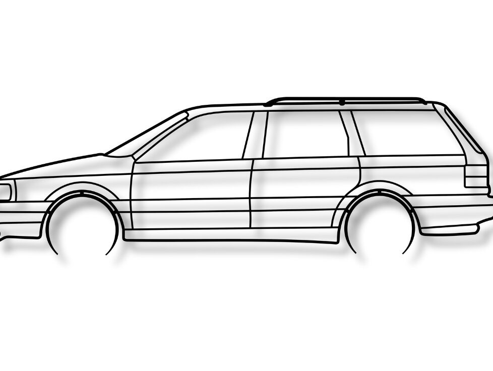 Intra απο ξύλο plywood 3mm-4mm πάχος – Passat B3 Vector Silhouett Car Δίασταση  20x20 cm INTRAFABR-117341328