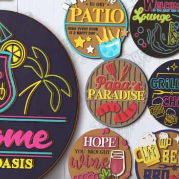 Intra απο ξύλο plywood 3mm-4mm πάχος – Πακέτο κοπής λέιζερ με πινακίδες βεράντας | Σημάδι βεράντας Δίασταση  20x20 cm INTRAFABR-120345623 - Image 1