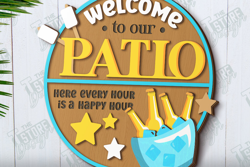 Intra απο ξύλο plywood 3mm-4mm πάχος – Κοπή λέιζερ πινακίδας βεράντας | Στρογγυλές επιγραφές τοίχου Δίασταση  40x30 cm INTRAFABR-120099707