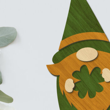 Intra απο ξύλο plywood 3mm-4mm πάχος – Διακοσμητικό Gnome του Patrick's Day, κομμένο αρχείο Δίασταση 40x30 cm INTRAFABR-91168046 - Image 2