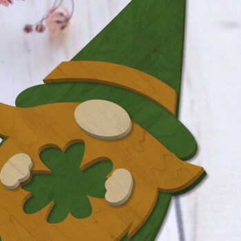 Intra απο ξύλο plywood 3mm-4mm πάχος – Διακοσμητικό Gnome του Patrick's Day, κομμένο αρχείο Δίασταση 40x30 cm INTRAFABR-91168046 - Image 3
