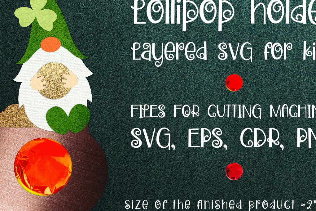 Intra απο ξύλο plywood 3mm-4mm πάχος – Patricks Day Gnome - Lollipop Holder Tem Δίασταση  20x20 cm INTRAFABR-8820434