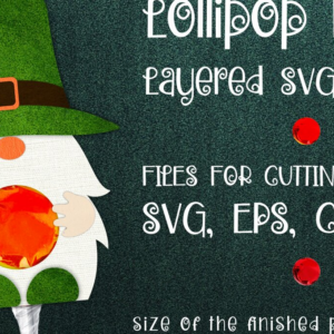 Intra απο ξύλο plywood 3mm-4mm πάχος – Patrick's Day Gnome - Lollipop Holder Δίασταση 20x20 cm INTRAFABR-8826420