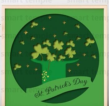 Intra απο ξύλο plywood 3mm-4mm πάχος – Patrick's Day Vector, Patrick's Day Δίασταση  20x20 cm INTRAFABR-81173456 - Image 1