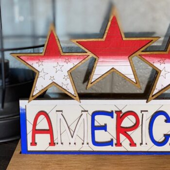 Intra απο ξύλο plywood 3mm-4mm πάχος – Patriotic America Shelf Sitter Laser Δίασταση  20x20 cm INTRAFABR-28685160 - Image 1