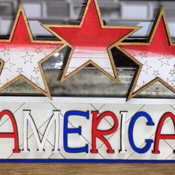 Intra απο ξύλο plywood 3mm-4mm πάχος – Patriotic America Shelf Sitter Laser Δίασταση  20x20 cm INTRAFABR-28685160 - Image 2