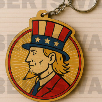 Intra απο ξύλο plywood 3mm-4mm πάχος – Πακέτο Keychain Patriotic Animal Δίασταση  5x5 cm INTRAFABR-122668731 - Image 3