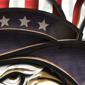 Intra απο ξύλο plywood 3mm-4mm πάχος – Patriotic Bald Eagle Χάρτης ΗΠΑ Κοπή λέιζερ Δίασταση  20x20 cm INTRAFABR-122357510 - Image 4