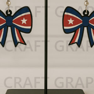 Intra απο ξύλο plywood 3mm-4mm πάχος – Patriotic Bow Earrings USA Δίασταση 5x5 cm INTRAFABR-122737875