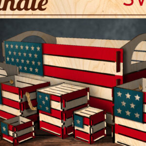 Intra απο ξύλο plywood 3mm-4mm πάχος – Patriotic Box Bunde Δίασταση 20x20 cm INTRAFABR-70970104