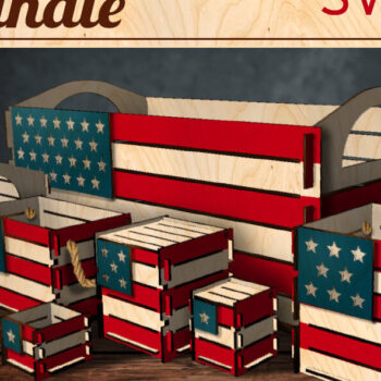 Intra απο ξύλο plywood 3mm-4mm πάχος – Patriotic Box Bunde Δίασταση  20x20 cm INTRAFABR-70970104 - Image 1