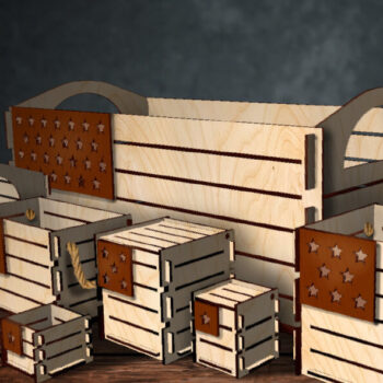 Intra απο ξύλο plywood 3mm-4mm πάχος – Patriotic Box Bunde Δίασταση  20x20 cm INTRAFABR-70970104 - Image 3