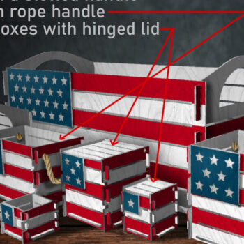 Intra απο ξύλο plywood 3mm-4mm πάχος – Patriotic Box Bunde Δίασταση  20x20 cm INTRAFABR-70970104 - Image 4