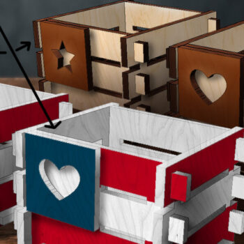 Intra απο ξύλο plywood 3mm-4mm πάχος – Patriotic Box Bunde Δίασταση  20x20 cm INTRAFABR-70970104 - Image 5