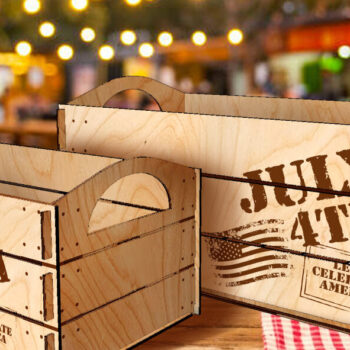 Intra απο ξύλο plywood 3mm-4mm πάχος – Patriotic Boxes| 4η Ιουλίου Boxes S Δίασταση  20x20 cm INTRAFABR-72588532 - Image 2