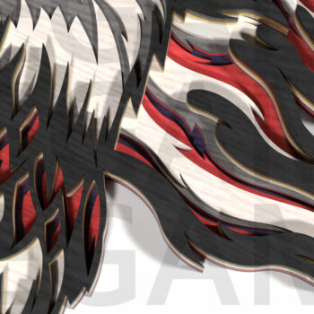 Intra απο ξύλο plywood 3mm-4mm πάχος – Patriotic Eagle 4th of July Layered Δίασταση  20x20 cm INTRAFABR-121965196 - Image 3